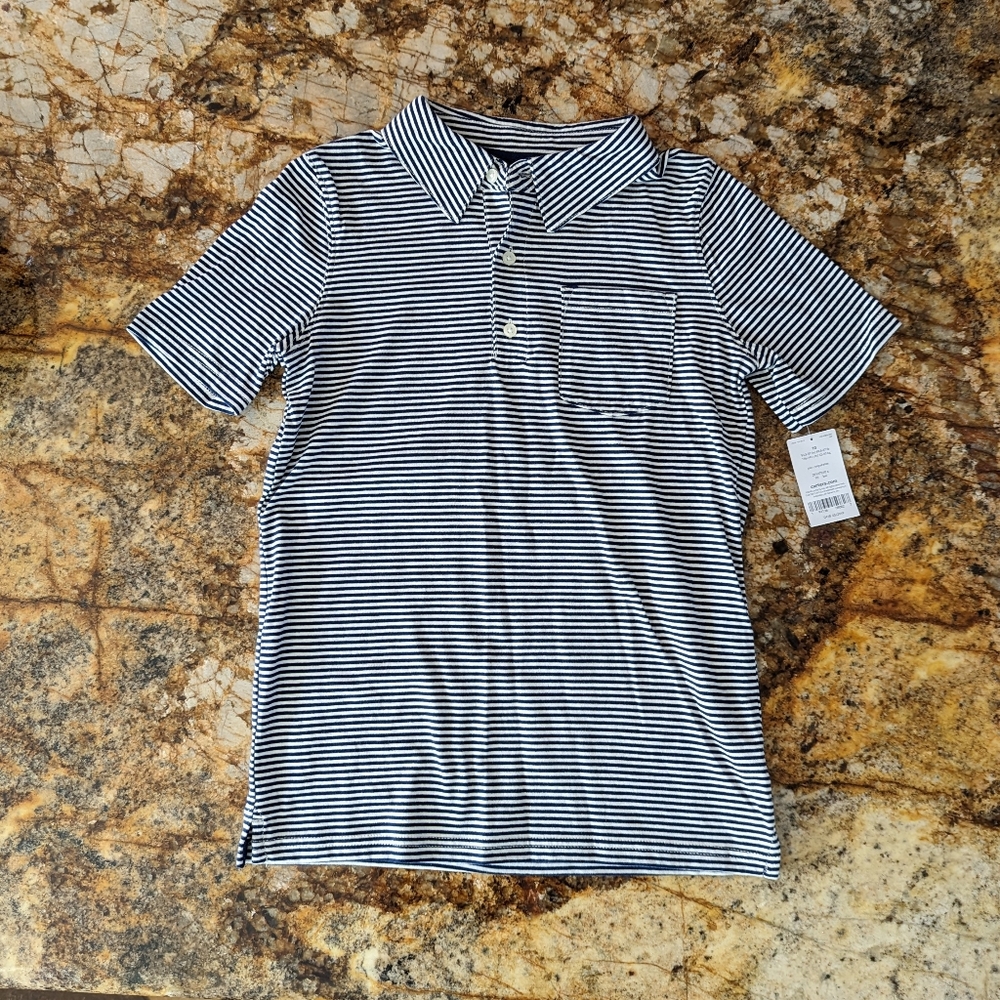 Carters Navy Stripe Polo Shirt Size 10 NWT